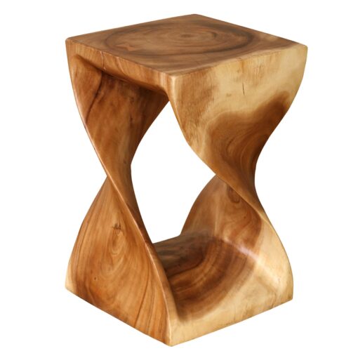 Acacia Wood Twist Stool - Image 2