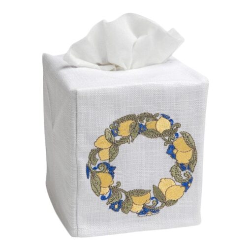 French Country Lemon Wreath Tissue Box Cover