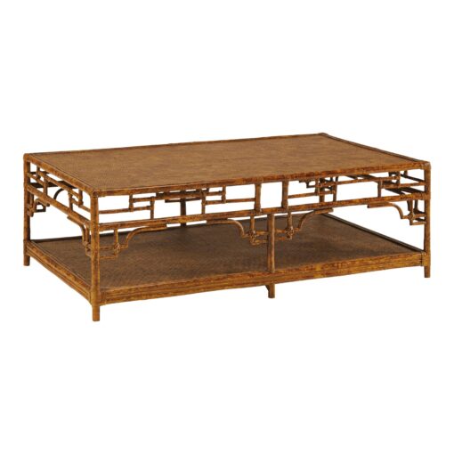 Pagoda Coffee Table, Large, Brown, Rattan - Image 2