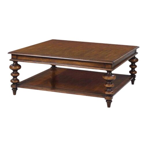 Rustic Walnut Finish Square Coffee Table - Image 2