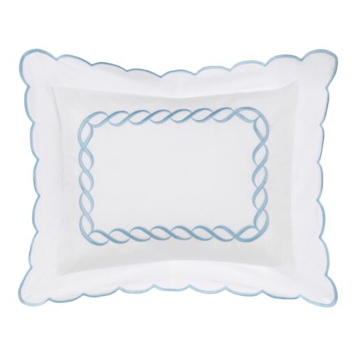 Scalloped Chain Boudoir Sham in Light Blue - Image 2